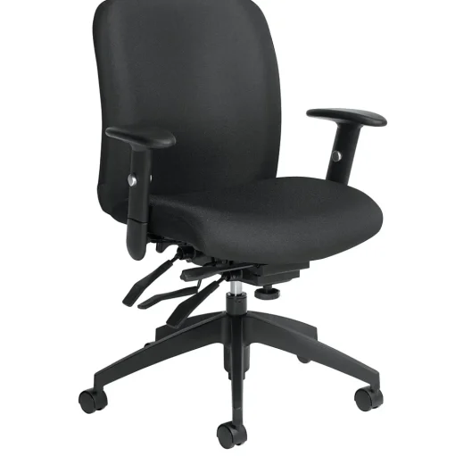 Global Office Chairs<Truform Medium Back Multi-Tilter, Ebony, 26Wx25Dx38.5H