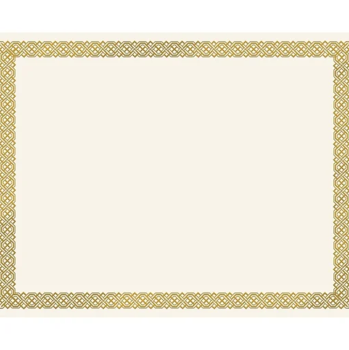 Great Papers Awards & Certificates<Braided Foil Certificates, 8.5" x 11", Beige/Gold, 15/Pack (963006)