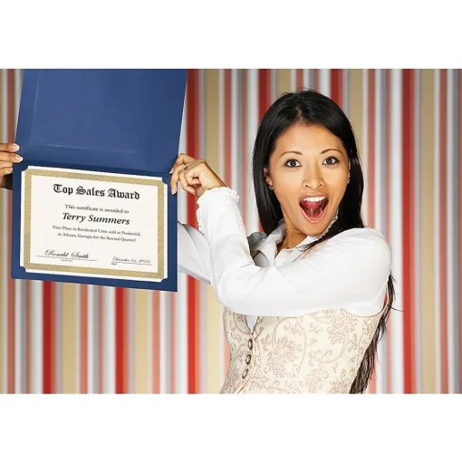 Great Papers Awards & Certificates<Braided Foil Certificates, 8.5" x 11", Beige/Gold, 15/Pack (963006)