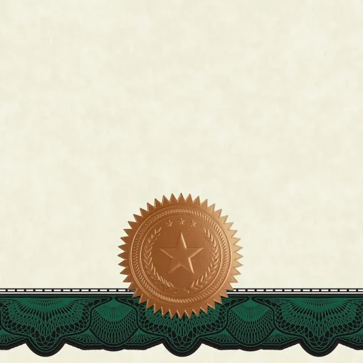 Great Papers Awards & Certificates<Cambridge Certificates, 8.5" x 11", Beige/Green, 10/Pack (2020006)