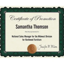 Great Papers Awards & Certificates<Cambridge Certificates, 8.5" x 11", Beige/Green, 10/Pack (2020006)