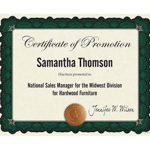 Great Papers Awards & Certificates<Cambridge Certificates, 8.5" x 11", Beige/Green, 10/Pack (2020006)