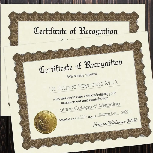 Great Papers Awards & Certificates<Certificates, 8.5" x 11", Gold and Beige, 18/Pack (20104239)