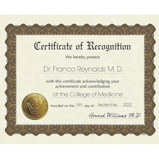 Great Papers Awards & Certificates<Certificates, 8.5" x 11", Gold and Beige, 18/Pack (20104239)