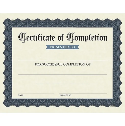 Great Papers Awards & Certificates<Completion Certificates, 8.5" x 11", Stone Blue, 15/Pack (2020149)