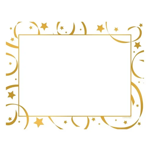 Great Papers Awards & Certificates<Golden Star Certificates, 8.5" x 11", White/Gold, 15/Pack (2019011)