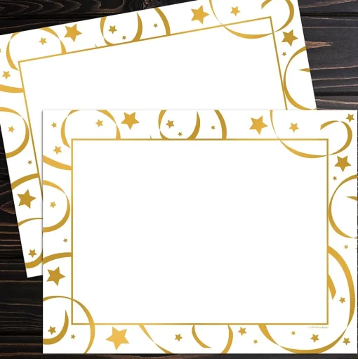 Great Papers Awards & Certificates<Golden Star Certificates, 8.5" x 11", White/Gold, 15/Pack (2019011)