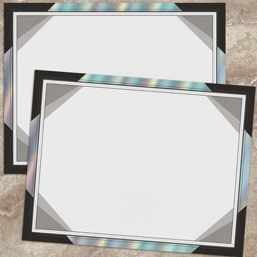 Great Papers Awards & Certificates<Rainbow Foil Certificates, 8.5" x 11", Modern Black, 15/Pack (2019005)