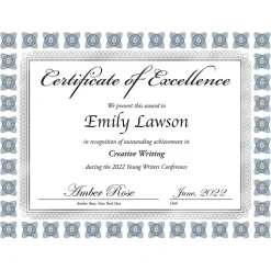 Great Papers Awards & Certificates<Silver Scholar Certificates, 8.5" x 11", Silver and White 15/Count (2015074)
