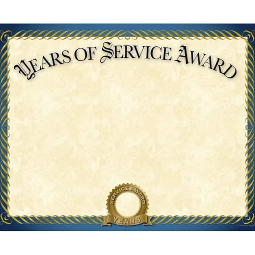 Great Papers Awards & Certificates<Years of Service Certificates, 8.5" x 11", 20/Pack (2015113)