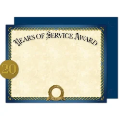 Great Papers Awards & Certificates<Years of Service Certificates, 8.5" x 11", 20/Pack (2015113KIT)