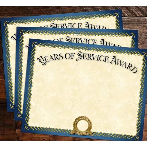 Great Papers Awards & Certificates<Years of Service Certificates, 8.5" x 11", 20/Pack (2015113KIT)