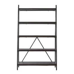 Gry Mattr Bookcases<Live Edge 66.14"H 5-Shelf Ladder Bookcase, Black Walnut (GMCC-00842)