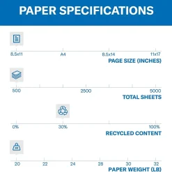 Hammermill Multipurpose Paper<30% Recycled Fore MP Colors 8.5" x 11" Multipurpose Paper, 20 lbs., Tan, 500/Ream (102863)