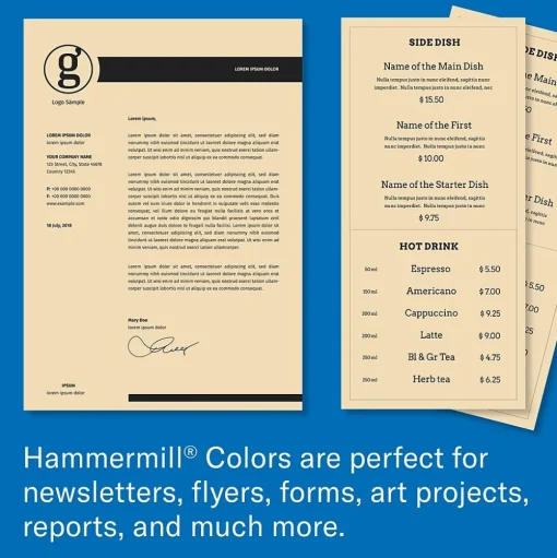 Hammermill Multipurpose Paper<30% Recycled Fore MP Colors 8.5" x 11" Multipurpose Paper, 20 lbs., Tan, 500/Ream (102863)