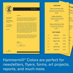 Hammermill Multipurpose Paper<8.5" x 11" Color Multipurpose Paper, 20 lbs. Goldenrod, 5000 Sheets/Ream (HAM103168CT)
