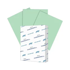 Hammermill Multipurpose Paper<8.5" x 11" Multipurpose Paper, 65 lbs., Green, 250 Sheets/Ream, 2 Reams/Pack (400550)