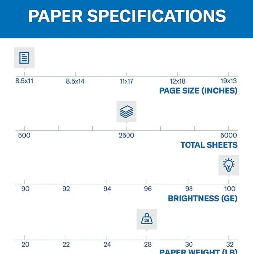 Hammermill Large Quantity Paper<8.5" x 11" Premium Color Copy Paper, 28 lbs., 100 Brightness, 2500 Sheet/Carton (102450)
