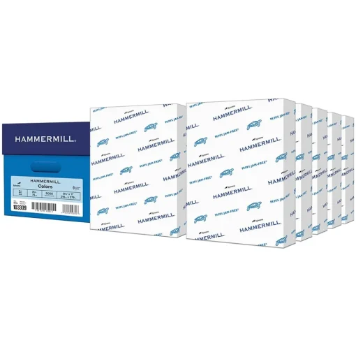 Hammermill Multipurpose Paper<Colors 8.5" x 11" Color Multipurpose Paper, 20 lbs. Blue, 500 Sheets/Ream (HAM103309CT)