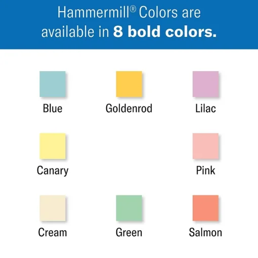 Hammermill Multipurpose Paper<Colors 8.5" x 11" Color Multipurpose Paper, 20 lbs. Blue, 500 Sheets/Ream (HAM103309CT)