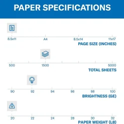Hammermill Copy Paper<Copy Plus 8.5" x 11" Copy Paper, 20 lbs., 92 Brightness, 1500 Sheets/Carton (105040)