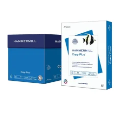 Hammermill Copy Paper<Copy Plus 8.5" x 11" Copy Paper, 20 lbs., 92 Brightness, 2500 Sheets/Carton (105650)