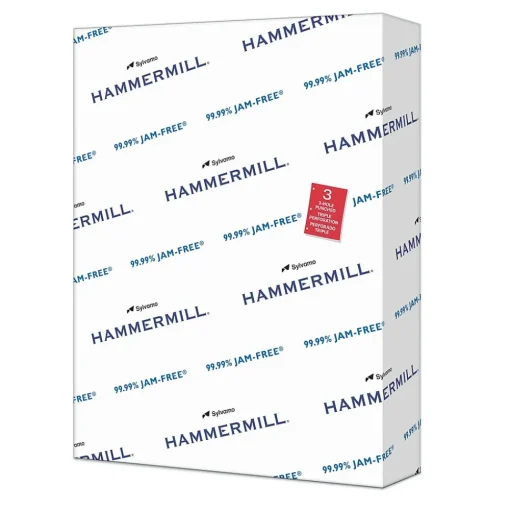 Hammermill Copy Paper<Copy Plus 8.5" x 11" 3-Hole Punched Copy Paper, 20 lbs., 92 Brightness, 500 Sheets/Ream (105031)