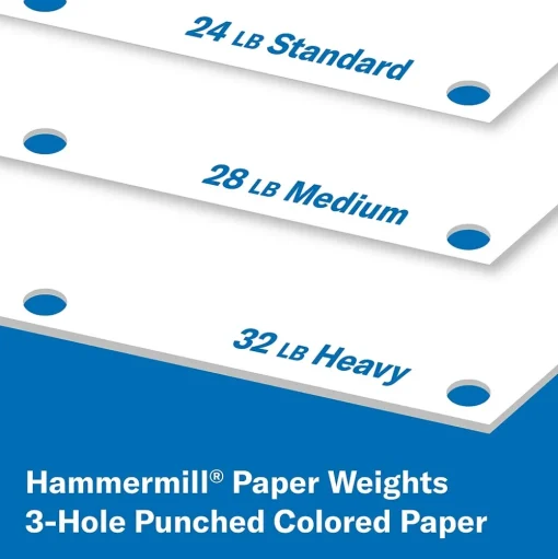 Hammermill Copy Paper<Copy Plus 8.5" x 11" 3-Hole Punched Copy Paper, 20 lbs., 92 Brightness, 500 Sheets/Ream (105031)