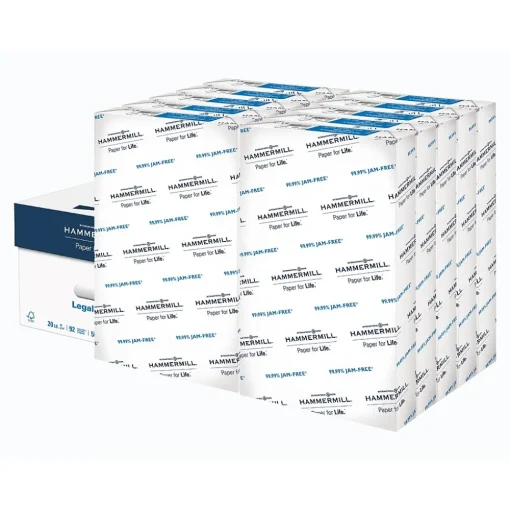 Hammermill Copy Paper<Copy Plus 8.5" x 14" Copy Paper, 20 lbs., 92 Brightness, 500/Ream, 10 Reams/Ct (105015)