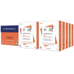 Hammermill Multipurpose Paper<Fore 8.5" x 11" Multipurpose Paper, 24 lbs., 96 Brightness, 5000 Sheets/Carton (103283)