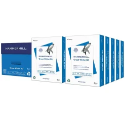 Hammermill Large Quantity Paper<Great White 30% Recycled 8.5" x 11" Copy Paper, 20 lbs., 92 Brightness, 5000 Sheets/Carton (86700)