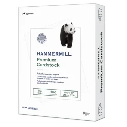 Hammermill Card Stock<Premium 110 lb. Cardstock Paper, 8.5" x 11", White, 200 Sheets/Ream (168380R)