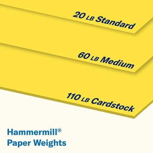 Hammermill Card Stock<Premium 110 lb. Cardstock Paper, 8.5" x 11", Blue/Green/Red/Yellow, 200 Sheets/Ream (168390R)