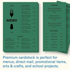 Hammermill Card Stock<Premium 110 lb. Cardstock Paper, 8.5" x 11", Green, 200 Sheets/Ream (168330R)