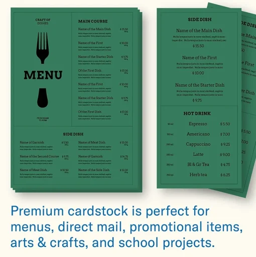 Hammermill Card Stock<Premium 110 lb. Cardstock Paper, 8.5" x 11", Green, 200 Sheets/Ream (168330R)