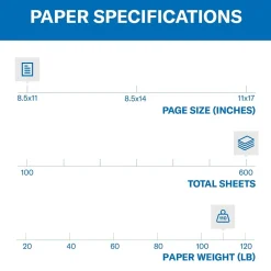 Hammermill Card Stock<Premium 8.5" x 11", Cardstock Paper, 110 lbs., White, 600 Sheets/Ream (168380)