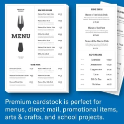 Hammermill Card Stock<Premium 8.5" x 11", Cardstock Paper, 110 lbs., White, 600 Sheets/Ream (168380)