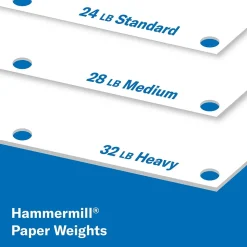 Hammermill Copy Paper<Premium 8.5" x 11" 3-Hole Punched Color Copy Paper, 28 lbs., 100 Brightness, 500 Sheets/Ream, 8 Reams/Carton (102500)