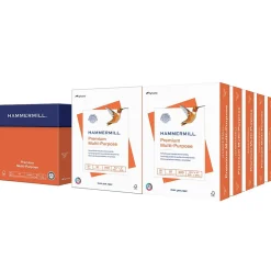 Hammermill Multipurpose Paper<Premium 8.5" x 11" Multipurpose Paper, 20 lbs., 97 Brightness, 5000 Sheets/Carton (106310)