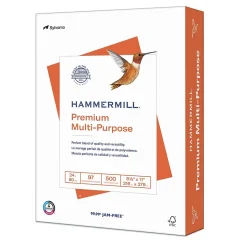 Hammermill Multipurpose Paper<Premium 8.5" x 11" Multipurpose Paper, 24 lbs., 97 Brightness, 500 Sheets/Ream (105810)