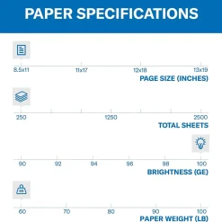 Hammermill Card Stock<Premium Color Copy 60 lbs. Cover Paper, 8.5" x 11", Photo White, 250 Sheets/Pack (122549)