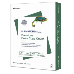 Hammermill Card Stock<Premium Color Copy 80 lbs. Cover Paper, 8.5" x 11", White, 250 Sheets/Ream (120023)