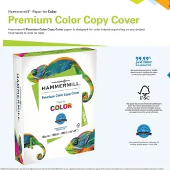 Hammermill Card Stock<® Premium Color Copy Cover Paper, 60lb, 18" x 12", 100 Bright, White, 250/Ream