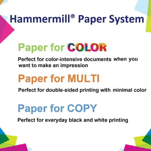 Hammermill Card Stock<® Premium Color Copy Cover Paper, 60lb, 18" x 12", 100 Bright, White, 250/Ream