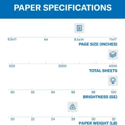Hammermill Copy Paper<Premium Color Copy 8.5" x 14" Printer Paper, 28 lbs., 100/Brightness, 8 Reams/Carton (102475)
