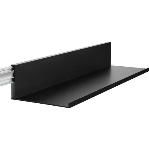 Hangman Shelving<No-Stud Single Aluminum Floating Shelf, 24-In., Black Powder Coat (HANL24B)