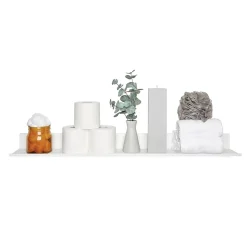 Hangman Shelving<No-Stud Single Aluminum Floating Shelf, 18-In., White Powder Coat (HANL18W)