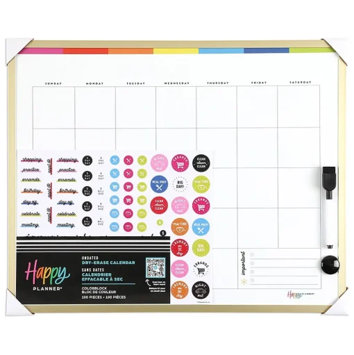 The Happy Planner Dry Erase<Happy Planner Color Block Dry-Erase Whiteboard, 16" x 20" (AF3DEB-031)
