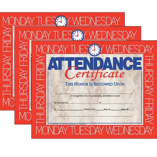 Hayes Awards & Certificates<Achievement Certificates, 8.5" x 11", Multicolor, 3/Bundle (H-VA580-3)