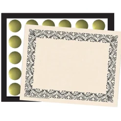 Hayes Awards & Certificates<Art Deco Certificate Set, 9" x 12", Black, 110/Set (H-VA437)